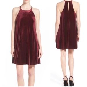 Everly, velvet mini swing dress